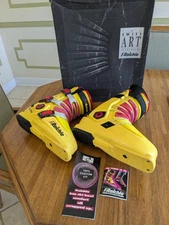 Vtg Raichle Ski Boots Mens 11 Downhill Racingflex Flexon Comp Yellow/Red