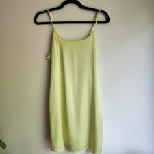 Alice + Olivia Silk Slip Mini Dress Spaghetti Strap Butter Yellow Size Small