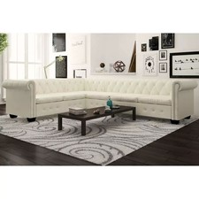 vidaXL Chesterfield Ecksofa Eckcouch Loungesofa Couch Sofa 6-Sitzer Kunstleder