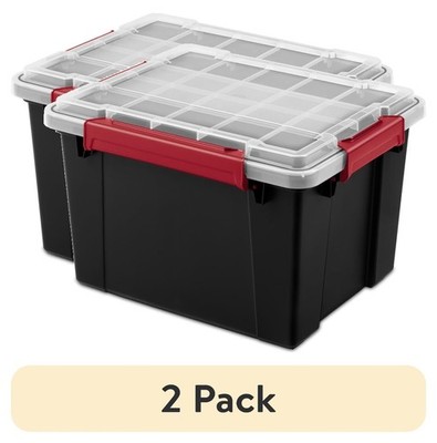 8.5Gallon WaterProof Plastic Storage Bin with Lid,Gasket Seal and DurableLatches