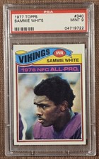 1977 Topps #340 Sammie White Minnesota Vikings Rookie Football Card PSA9 Mint RC. rookie card picture