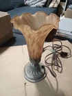 Vintage Tiffany style tulip shade electric lamp