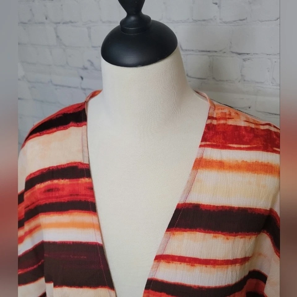 Liz Claiborne Tribal Beat Women's Kimono Cover Up Sz L/XL Mult Color NWT Stretch - Image 2 of 4
