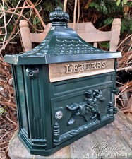 Mail Box Post box Lush Green Cast aluminium wall mail classic style Lockable 
