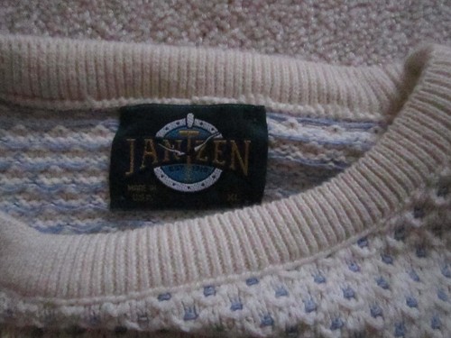 VTG USA MADE JANTZEN MENS SWEATER PULLOVER SZ XL CREAM NEW NO TAG - Picture 2 of 6