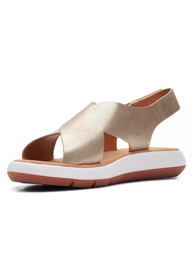 SANDALI INCROCIATI CLARKS DONNA CHAMPAGNE PELLE JEMSA TAGLIA UK 4 5 D EU 37 5