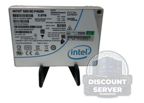 HPE Intel P4500 2TB 2.5 PCIe NVMe SSD DC VO002000KWJSF 2000GB 877709-002 - Picture 7 of 10
