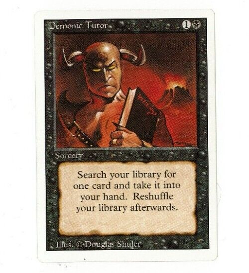 MTG Magic the Gathering Demonic Tutor Revised Edition MTG Magic the Gathering Demonic Tutor Revised Edition