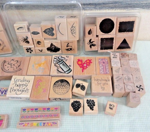 90's-2000's Huge STAMPIN' UP & Other Great Brands Wood Mounted Stamper Lot L@@K - Picture 3 of 6