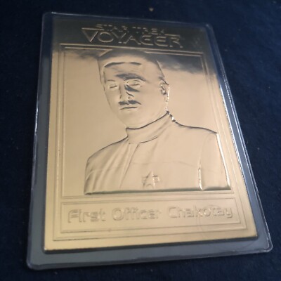 22kt Gold Danbury Mint Card STAR TREK VOYAGER First Officer Chakotay