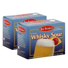 Bar-Tender's Instant Cocktail Drink Mixes 8 ct Boxes Whisky Sour Pack of 2..
