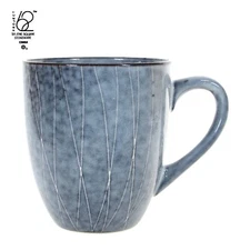 Target Project 62 SOLENE SQUARE - BLUE GRAY 16oz Mug Beige Lines Brown Specks