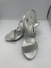 fioni night heels sparkly silver size 9