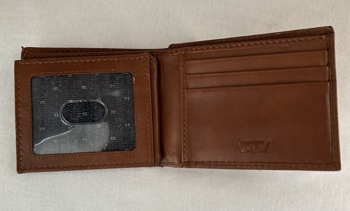Levi's Men's Brown Genuine Leather Rfid Extra-Capacity Slimfold Wallet - Picture 4 of 9