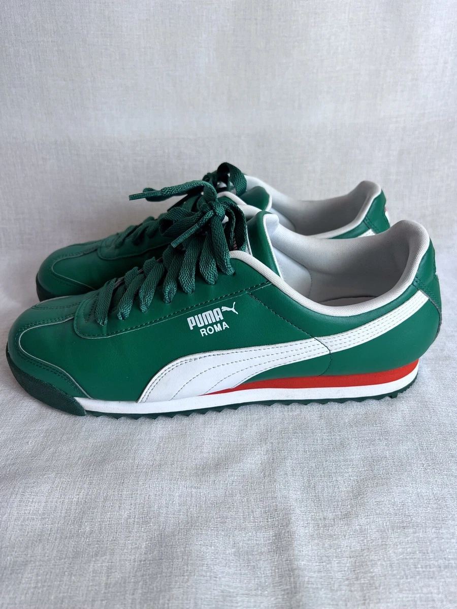 PUMA Roma men s Size 8.5 RARE green color excellent shape eBay