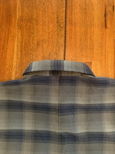 Lululemon Masons Peak Flannel Mens 2XL Blue Gray Plaid Outdoor Performance - Picture 10 of 11