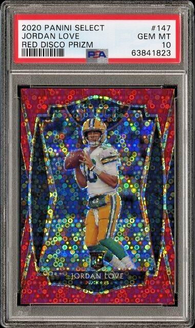 2020 Panini Select Jordan Love Red Disco Prizm #147 PSA 10 Gem MT 07/49