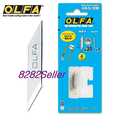 OLFA KB-5/30B 30 blade art/design knife and 1 useful Needle, plastic case.AK-5