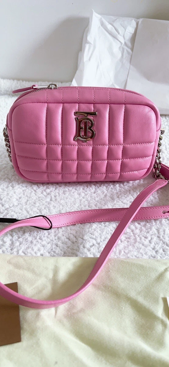 Burberry Pink Quilted Leather Mini Lola Chain Crossbody Bag