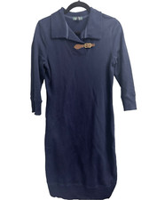 Lauren Ralph Lauren collared sweatshirt Dress leather buckle size S EUC