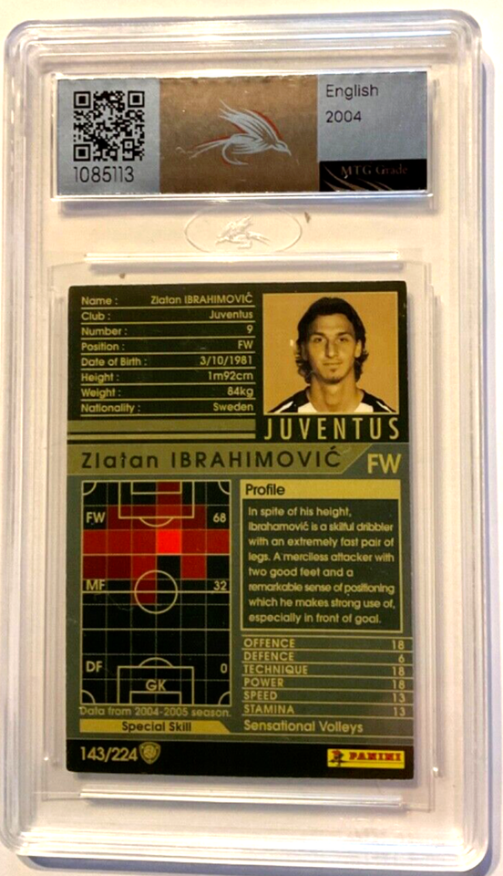 PANINI VIGNETTE ZLATAN IBRAHIMOVIC N°142 POCKET EURO 2004 SUEDE