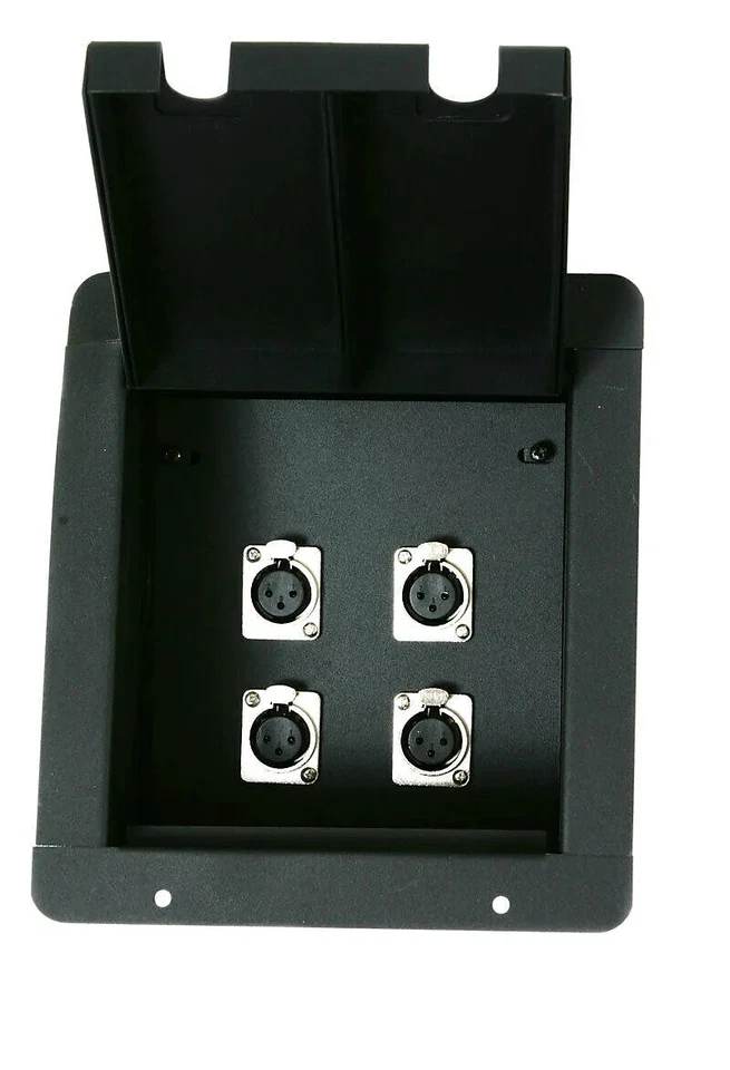 4 EC Stage Floor Box w/4 XLR Mic Connectors & 2 Conductor Shielded Wire 1000 ft - Image 2 of 4