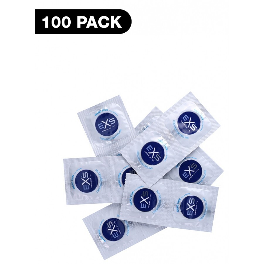 Préservatifs EXS fins Nano Thin par 100 pour des nuits complices et des moments intimes