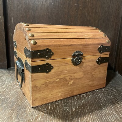 Wooden Chest Small Trunk Keepsake Box Trinket