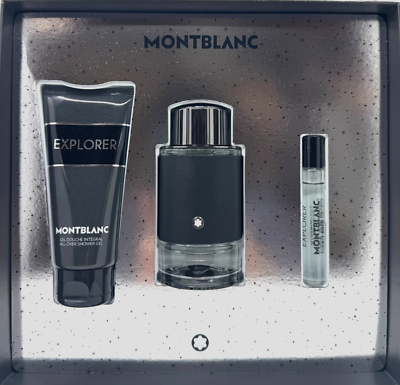 MONTBLANC EXPLORER 3 PIECE GIFT SET FOR MEN EDP, TRAVEL SIZE