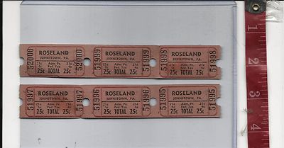 Vintage roller rink tickets 25c admission price OLD ..