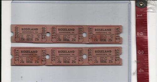 Vintage roller rink tickets 25c admission price OLD ..