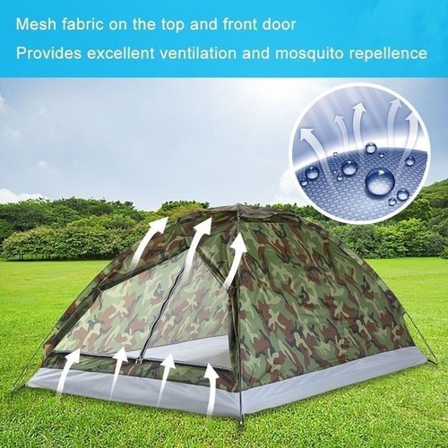 Ultralight Camouflage Tent for 2 People, Portable, Easy Setup with Carry Bag - Picture 4 of 6