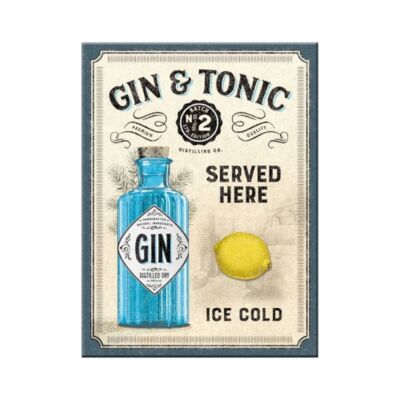 Nostalgic-Art - Magnet 6 x 8 cm - Gin & Tonic Served Here