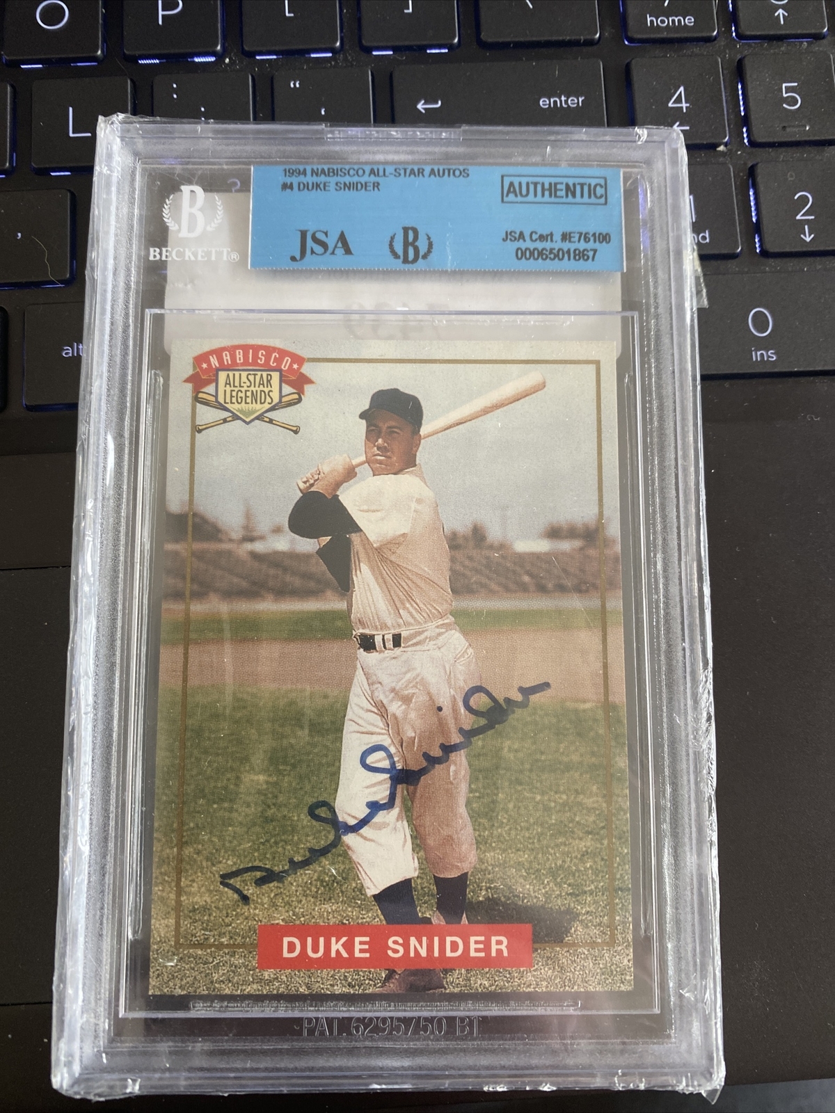Duke Snider Autographed Signed AUTO 1994 Nabisco JSA/BECKETT All-Star Legends #4 