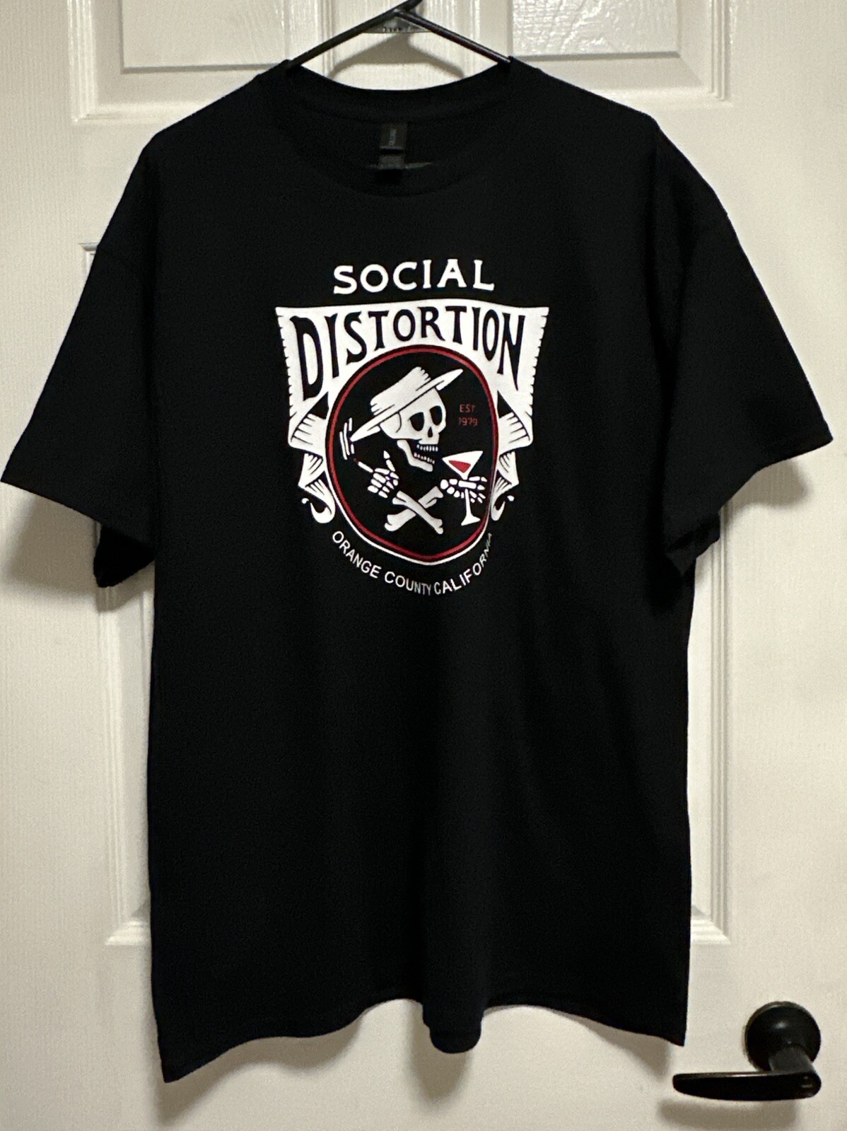 ALTRA Nuova T Shirt Personalizzata Iron On Distorsione Sociale Bianco Rosso Nero Adulto Taglia XL