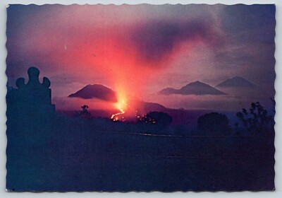 Postcard Indonesia Bali still active volcano Batur 35