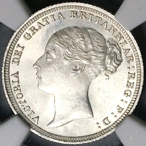 1886 NGC MS 64+ Victoria 6 Pence Great Britain Sterling Silver Coin (25021602C)