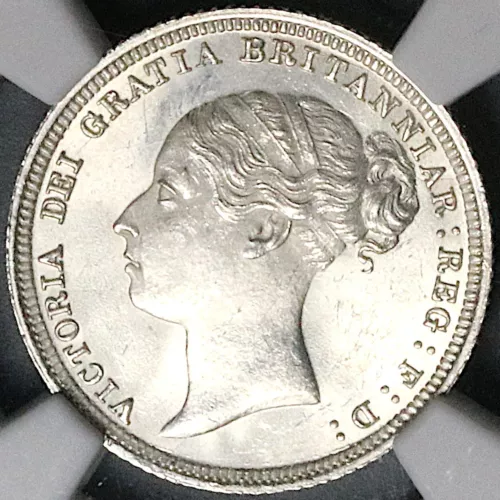 1886 NGC MS 64+ Victoria 6 Pence Great Britain Sterling Silver Coin (25021602C)