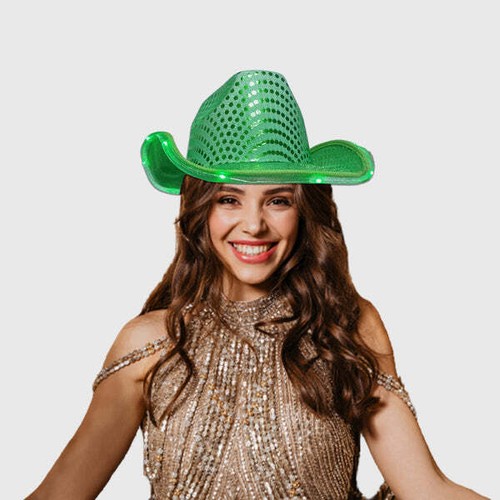 Cowboy Hat Light Up Colorful Flashing LED Fun Light Up Hat - Party Country Fun - Picture 22 of 31