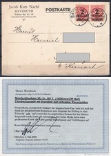 Deutsches Reich Mi 309Y 309APaY Paar MeF portogerecht gepr&uuml;ft Befund BPP "Infla"