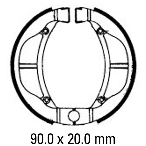 Front & Rear Brake Shoes With Springs For Kawasaki KX60 Dirt Bike (1983-2003 Models)