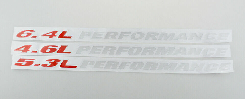 RED SILVER 4.6L PERFORMANCE 17” HOOD DECALS STICKERS (2pcs New) | eBay