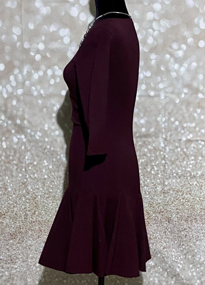 Halston Heritage плиссированные понте мини-платье sz XS  - Изображение 2 из 4