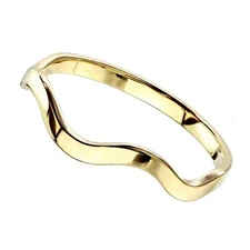Elemental Wave Ring Gold PVD Plated Stainless Steel Stackable Minimalist Band