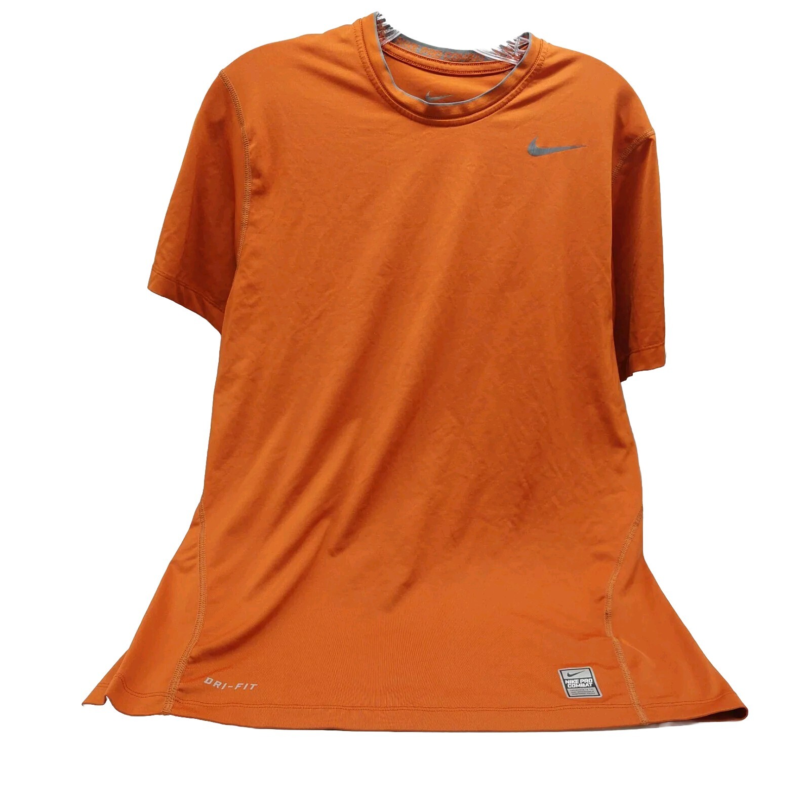 Nike Pro Mens Medium Dri-Fit Compression Shirt Orange Brown Fitted Stretch Flex