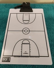 Basketball Coach Clipboard Dry Erase White Board with Full Court Diagram