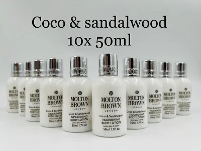 MOLTON BROWN Molton braun Kokosnuss und Sandelholz Körperlotion Geschenkset 50 ml x 10 (500 ml)