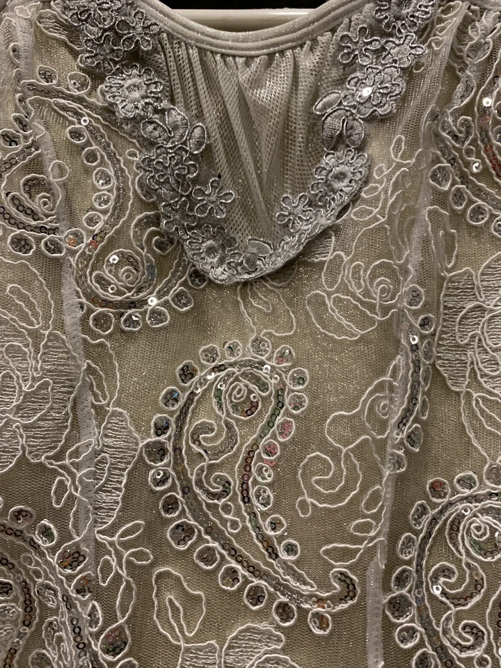 Костюм для танцев Curtain Call белый с серебряными блестками - Изображение 2 из 4