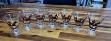 7 Fox Hunting Scene Sherry Glasses – Equestrian Barware, 3.5" MINT