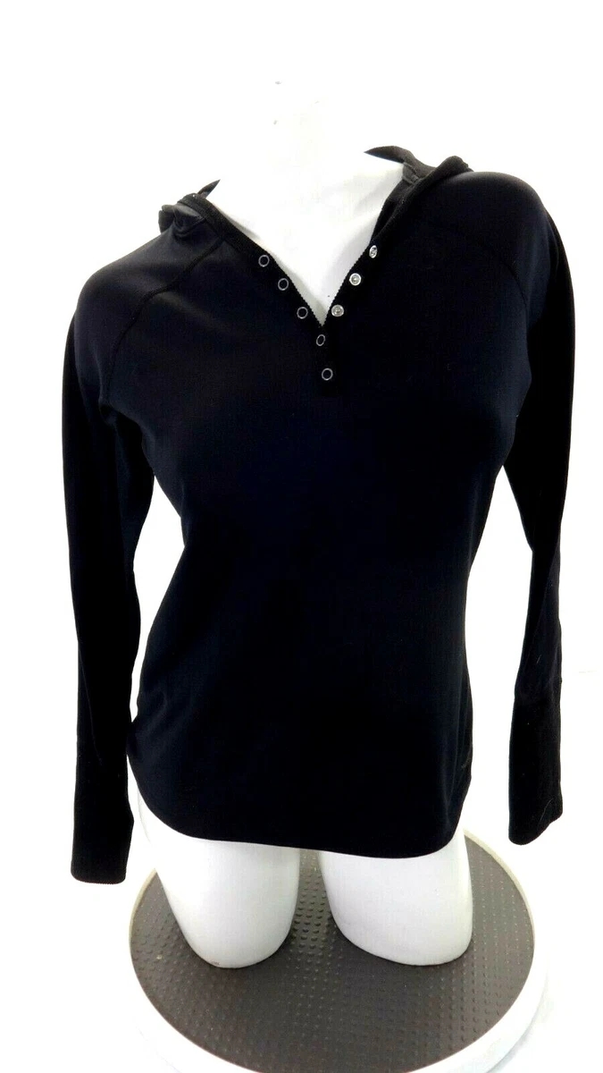 THE NORTH FACE WOMEN S BLACK HOODED HENLEY TOP SIZE S
